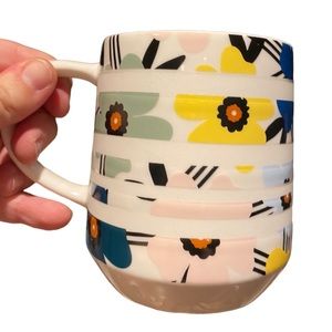 Starbucks Spring 2018 Sakura Cherry Blossom Floral Stripes 12 fl Oz Coffee Mug